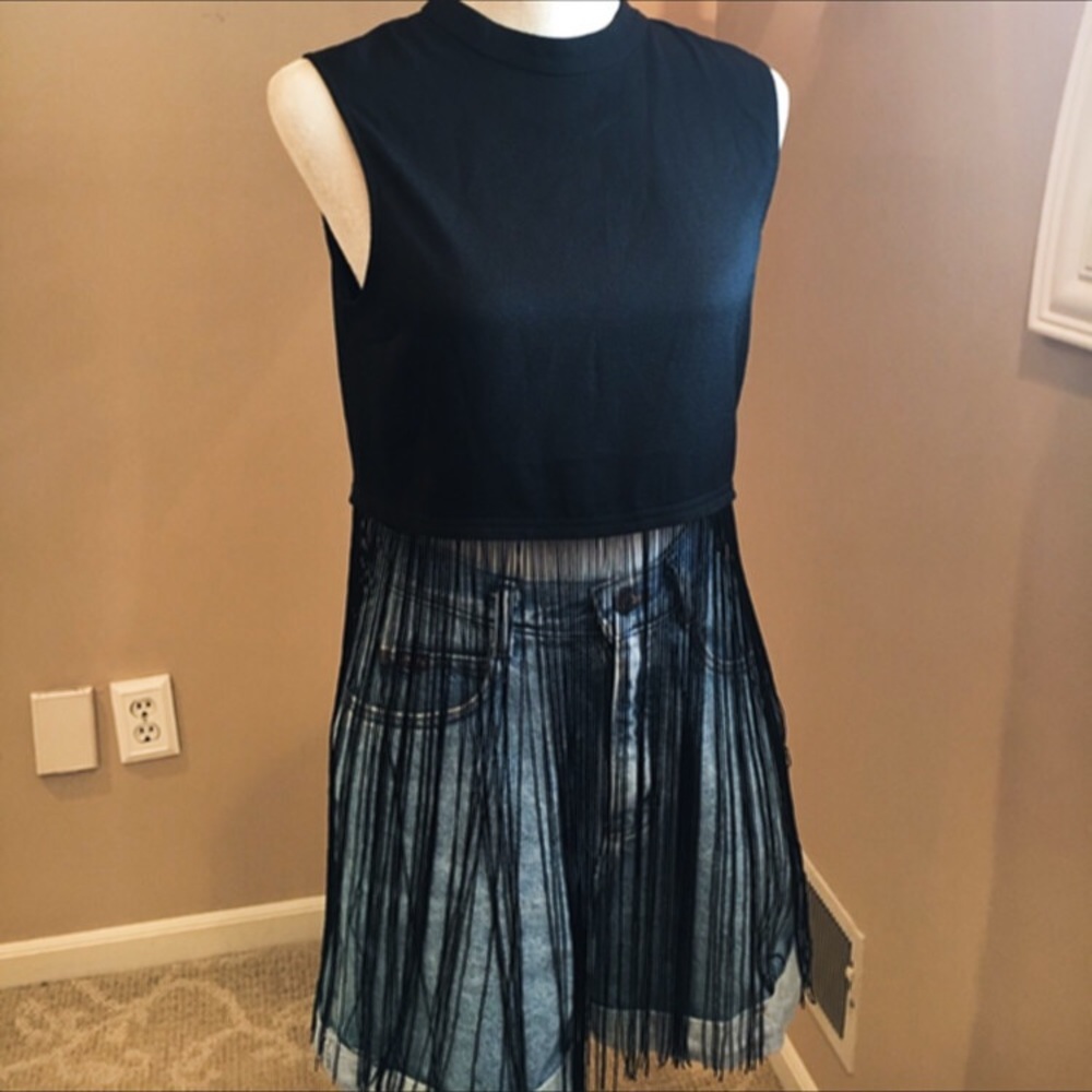 Kendall & Kylie Black Fringe Crop Top - *NWT*